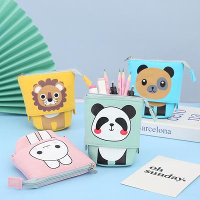 1 Piece Cartoon Kawaii Pencil Pouch Case Box Cute Telescopic Pencil Bag Stationery Box Portable Cosmetic Brush Bag