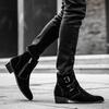 Designer New Men's Pointed Suede Zipper Buckle Shoes Botas Frosted Trend Casual Luxury High-Top Chelsea Ankle Boots