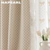 1PC NAPEARL Lingge Tulip Jacquard Blackout Curtain, Creamy Lotus Leaf Edge Thick Curtain for Bedroom Living Room Home Decor