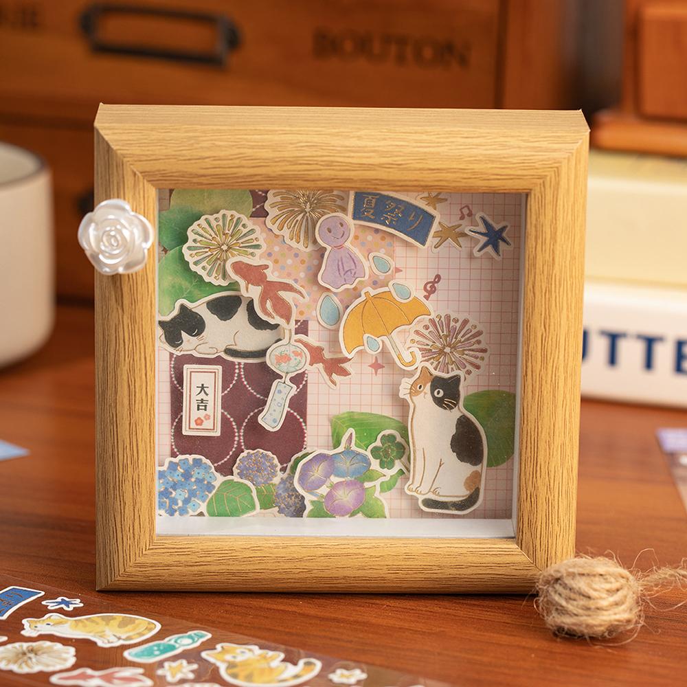Hot Stamping Stickers, Meow Language, Cute and Interesting Cat Patterns, Handmade Tent, Photo Frame, DIY Decoration Collage