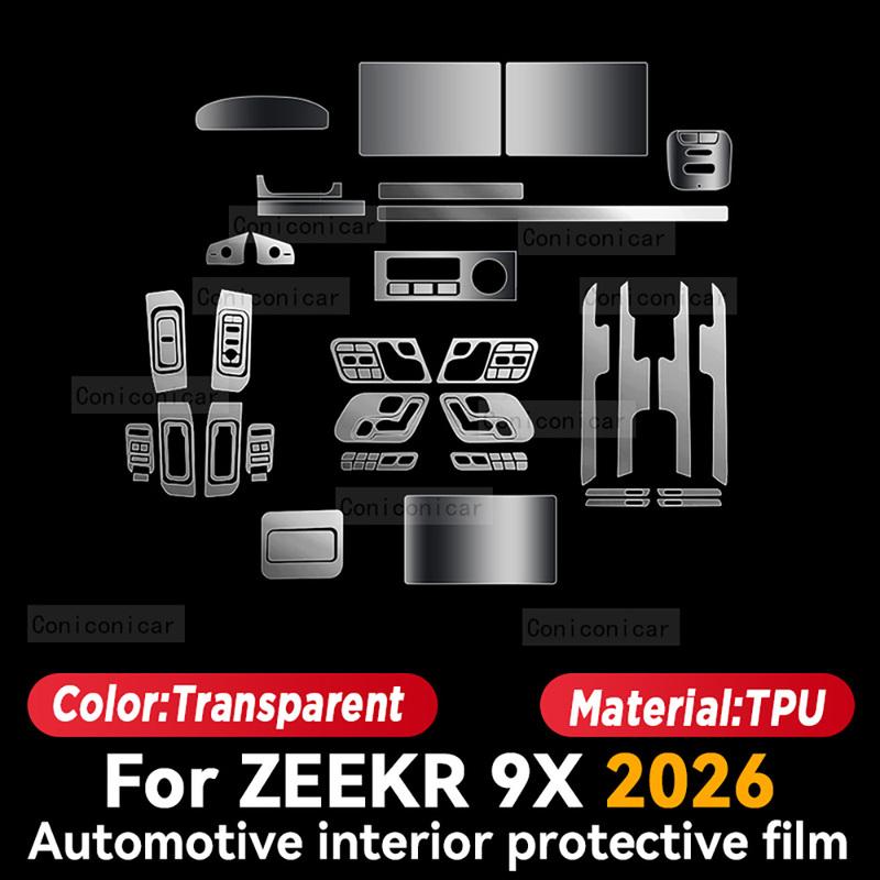 For ZEEKR 9X 2026 Car Interior Protection Anti-Scratch Film Trument Center Control Navigation Screen Accessories
