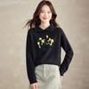 Women's 100% Wool Embroidered High-Neck Sweater