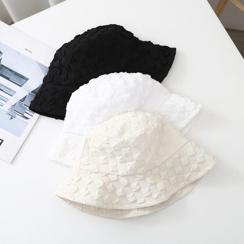 Internet Celebrity Pleated Seersucker Fisherman Hat Children Spring and Summer Ins Retro Fashion Versatile Texture Basin Hat