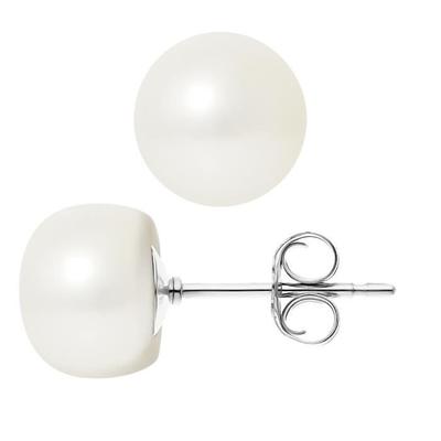 Earrings - - Genuine Cultured Pearls - 9-10 Mm - 925 Silver - 2 Year Warranty