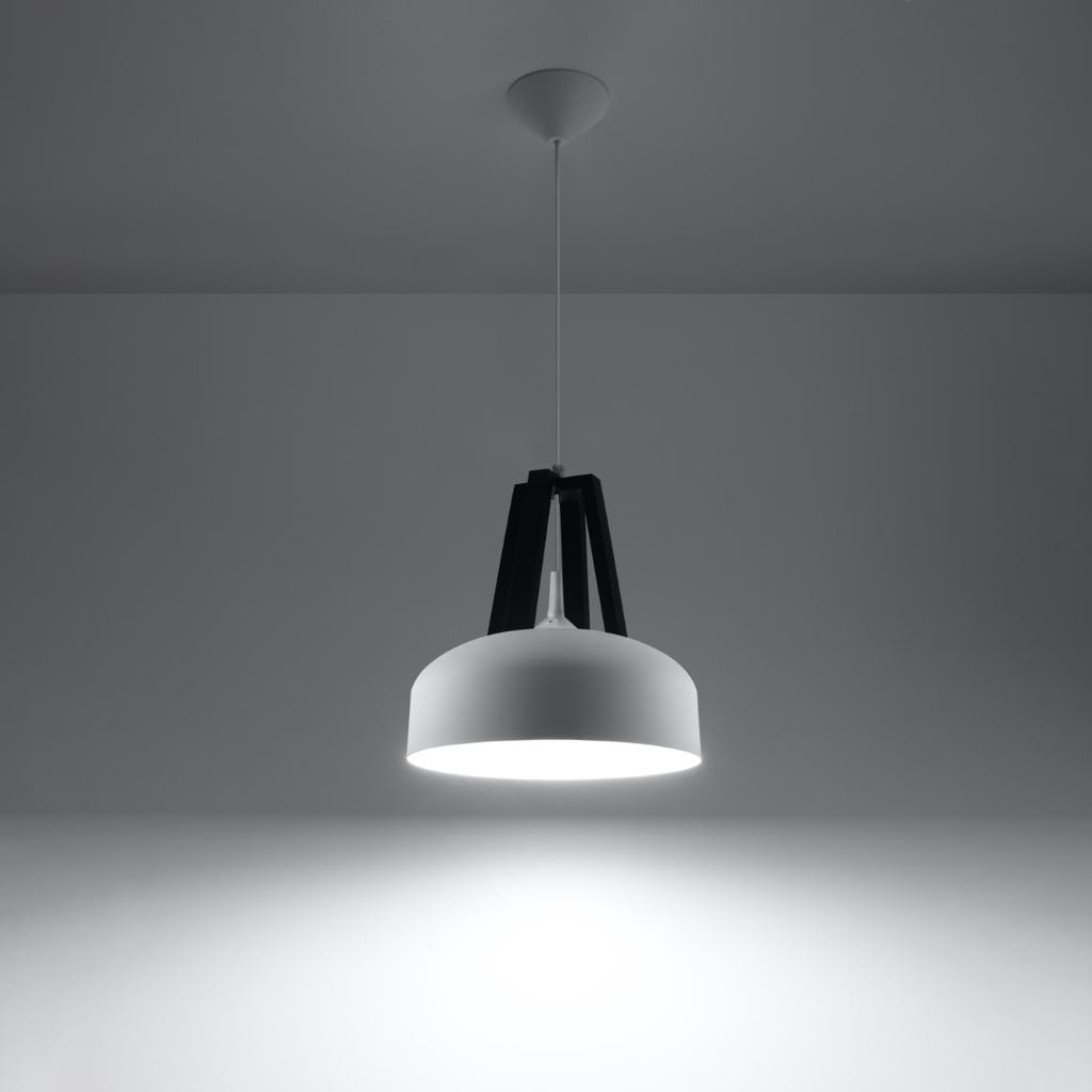 Lampa Wisząca Satura 1 E27 Biały Wood Lumilo 03.387.87
