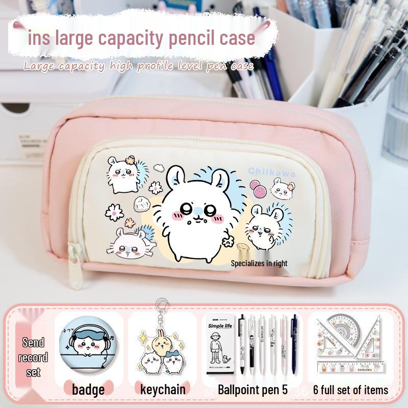 Chiikawa 2025 Torba Ita - Duża Pojemność Podwójna Warstwa Etui na Ołówki Anime dla Dziewcząt.