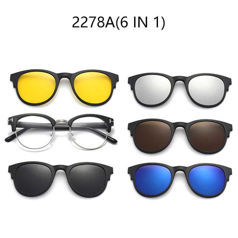 Sun Glasses Glasses Clip-on Magnetic Attachable UV Protection Fashionable Colorful Sunglasses Ladies Myopia Eyeglasses Spectacle Frame Frame