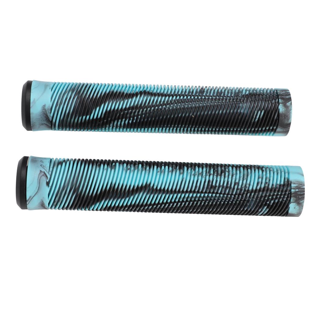 1 Pair 16cm Bike Handlebar Grips Soft TPE Rubber Anti Slip Handle Grips for Fixed Gear BicycleBlue Black