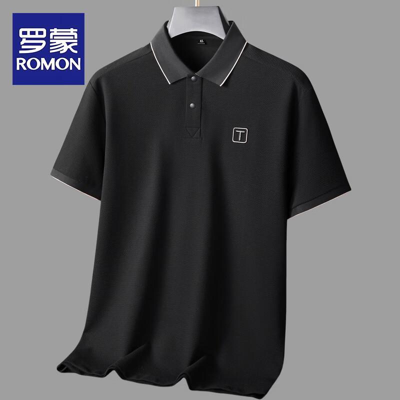 ROMON Men s Plus Size Business Casual Polo Shirt 5XL