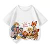 Children's T-shirt Cute Cartoon Print Short Sleeve Casual Summer Top for Boys and Girls