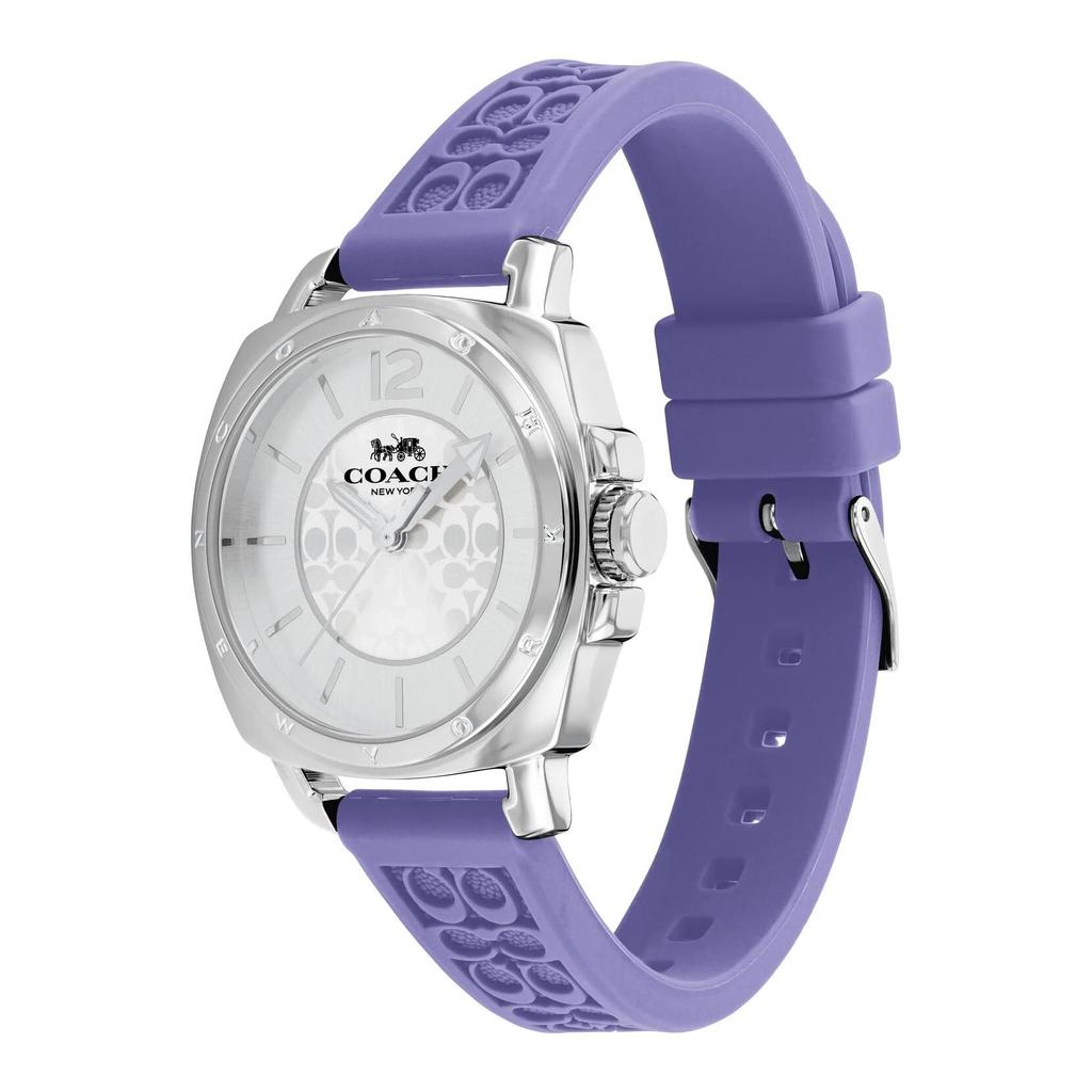 Coach Boyfriend Silver Silicone 14504102 Women's Watch, Dial, Strap, (Official Import)