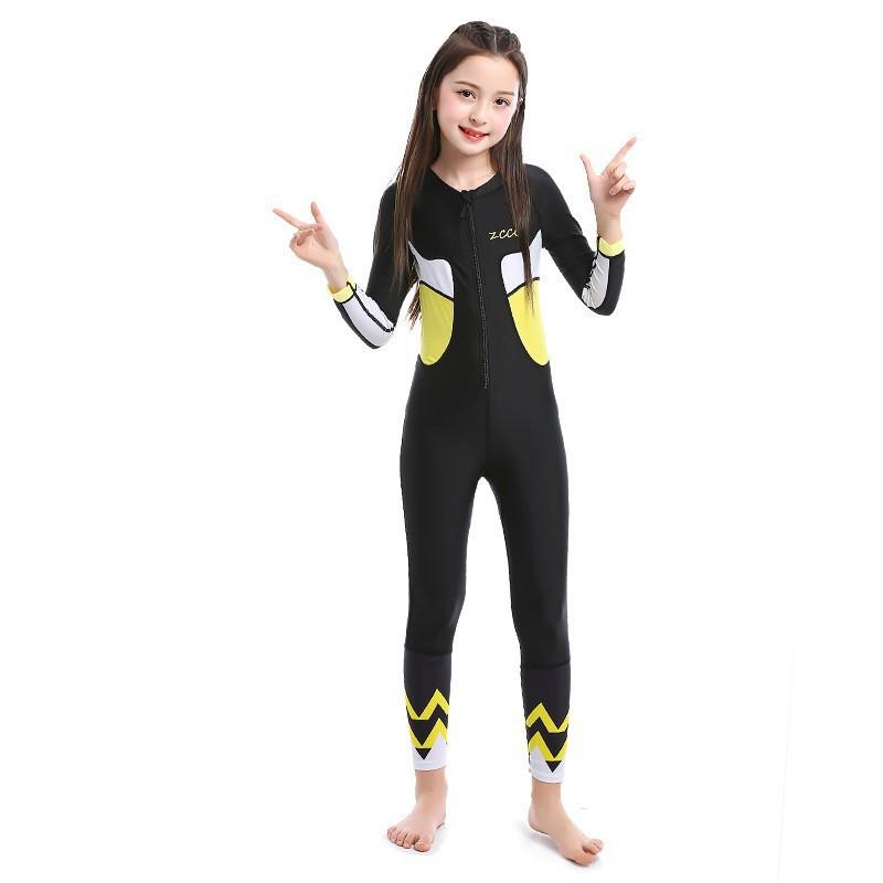 Kids Rash Guard Swimsuit Long Sleeve One-Piece UV Protection Quick Dry Dive Suit Boys Girls