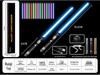 Dual RGB 15-Color Metal Lightsaber Toy - Star Wars Force Laser Sword for Dueling
