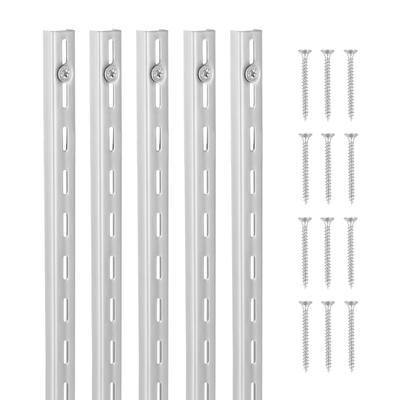 VEVOR 10Pack Shelf Pilaster Rails 39in Upright Wall Shelving Support with 40 Screws Single Slot Rail for Closet Organization