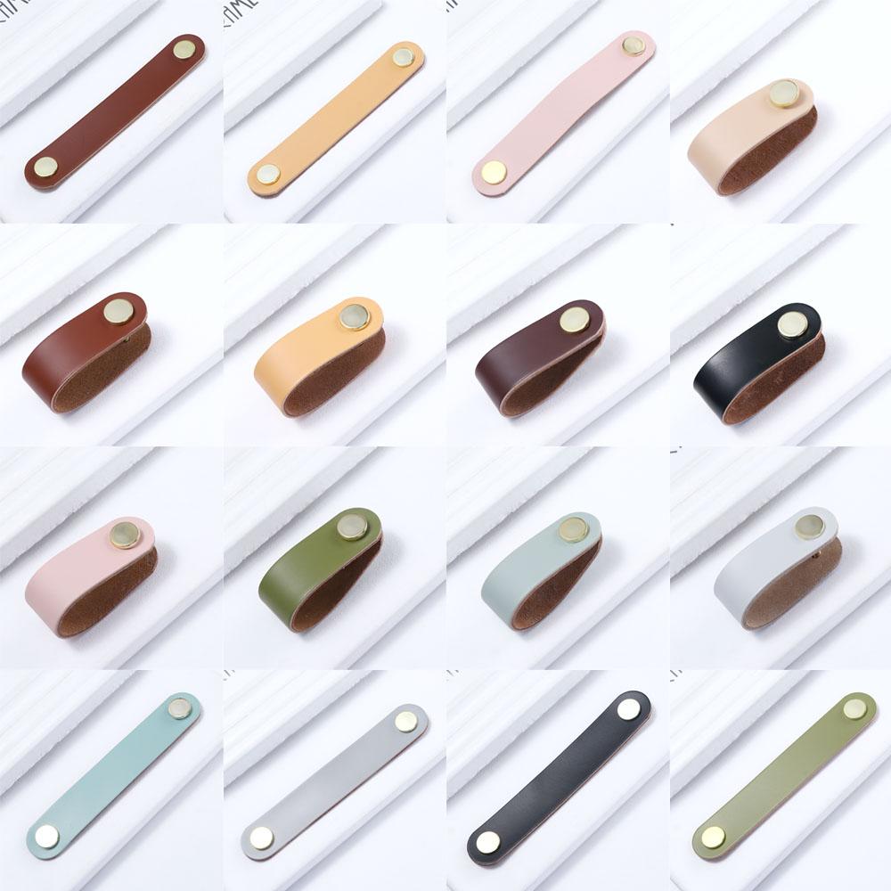 Hardware Kitchen Wardrobe Cabinet Door Pulls Leather Handle Furniture Knobs Drawer Handle