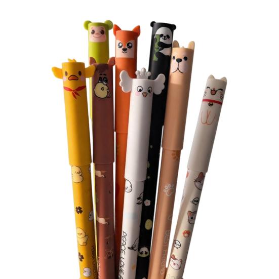 Carine Penne Cancellabili Animali dei Cartoni Animati Penne Gel 0.7mm Inchiostro Penna Scrittura Fluida per Adulti Bambini Scrittura Calligrafia Prendere Appunti
