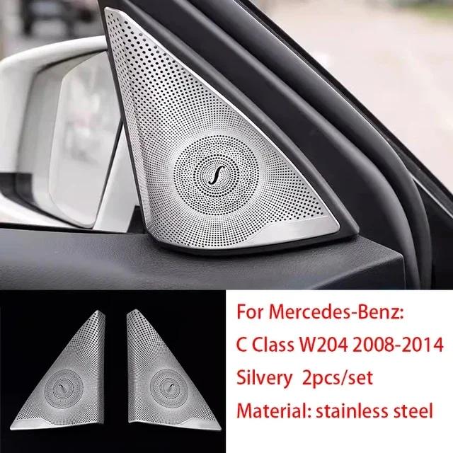 For Mercedes-Benz C Class W204 08-14 Steel Car Door Speakers Stereo Decorate Cover Speaker Trim Cover