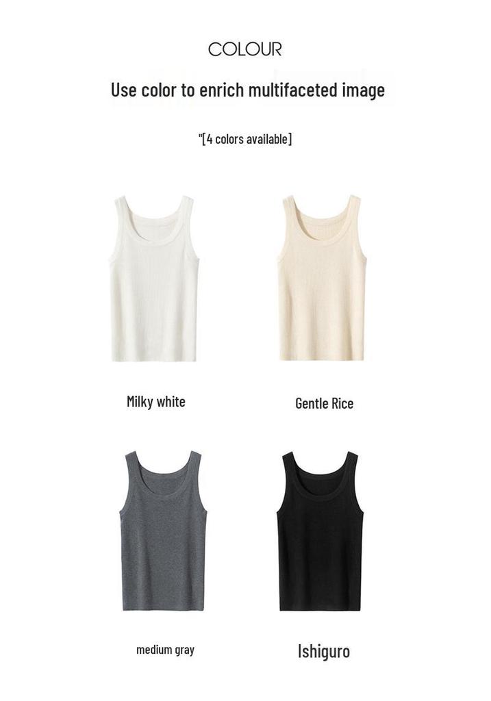 Women's Lightweight Cashmere U-Neck Spaghetti Strap Tank Top - Early Autumn Style