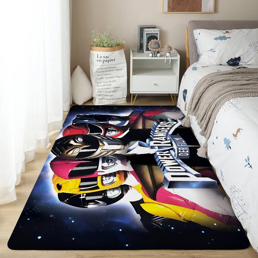 Film P-Power R-Rangers Floor Mat Pattern Printed Flannel Door Mat, Suitable For Bathroom, Living Room, Home Decoration