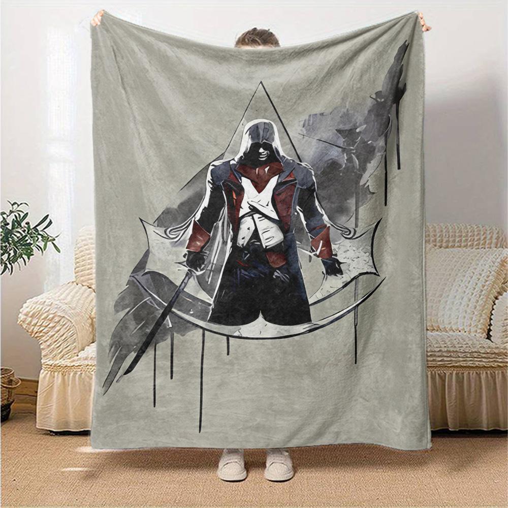 1pc Blanket - A-Assassin's Creed  Print Design,Lightweight Blanket for Sofa,Bed- Soft &Warm,Gift for All Seasons