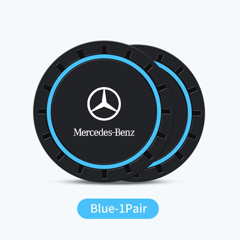 D4Car Coaster Non-Slip Water Cup Holder Anti-dust Mat Accessorie For Benz CLK GLC W212 C200 C300 W203 W204 W205 W169 W176 GLC