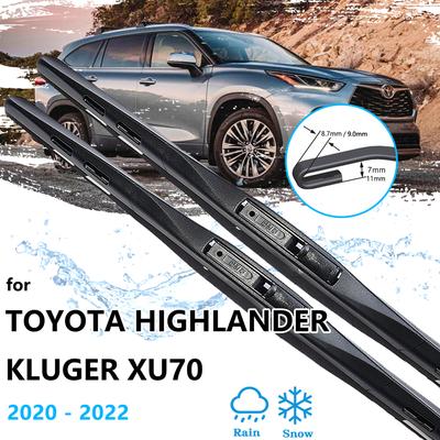 2x For Toyota Highlander Kluger XU70   2022 Front Wiper Blades Rubber Window Cleaning Brushes Washers Auto