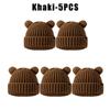 Women Chunky Bear Ear Knit Hat 2025 Korean Loose Slouchy Winter Cap Faux Fur Ears Thermal Ear Flap Beanie