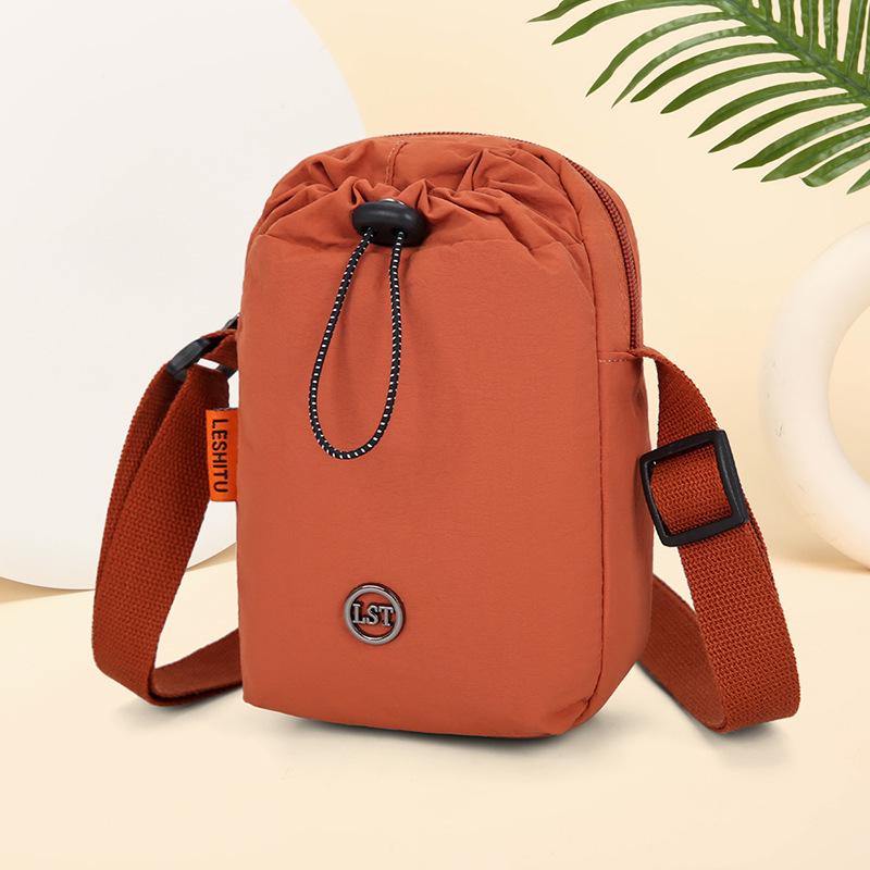 Cross-border Multifunctional Messenger & Phone Bag - Casual Shoulder Bag with Water Bottle & Drawstring Cup Holder, Ideal for Sports & Fitness