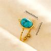 1pc Opening Adjustable Oval Geometry Fashion Ring For Men Women Decorate Fingers Jewelry Stainless Steel Rings