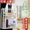 Large Capacity Transparent Double Layer 3d Snap Portable Document Storage Bag For Student Office