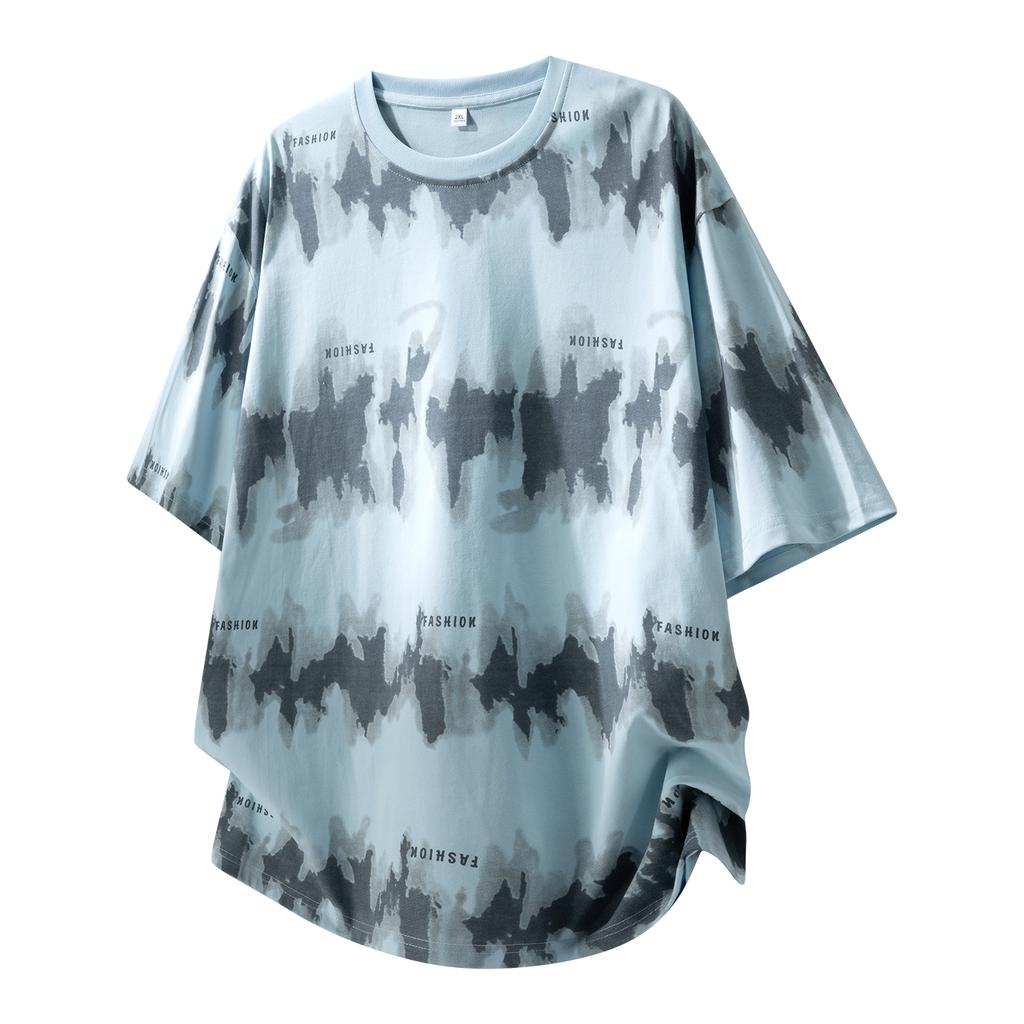 Short Sleeve T-Shirt Round Neck Half Sleeve Tops Plus Size Men's