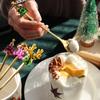 HANYANG Christmas Spoon Set Christmas Gift Cutlery Two Sets of Dessert Spoons and Forks Santa Elk Doll Spoon