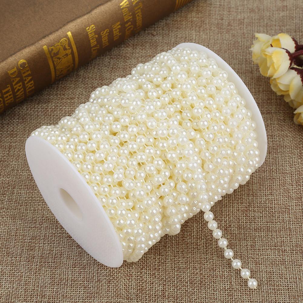25mCelsiusroll Grinding Pearl Wire Beads Garland String   Wedding Decoration 6mm(white)
