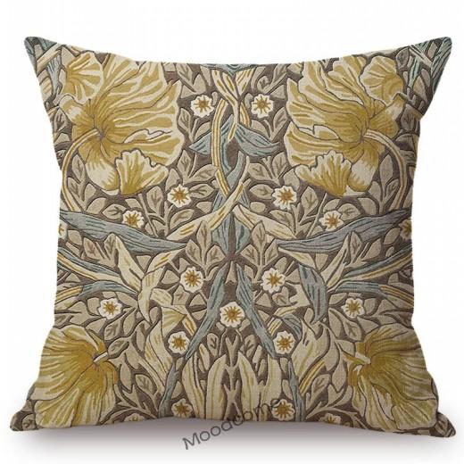 Klassisk Morris Blomster Blomstermønster Pimpernel Rød Gul Rosa Blå Hjem Dekorativ Kunst Sofa Putetrekk Lin Putetrekk