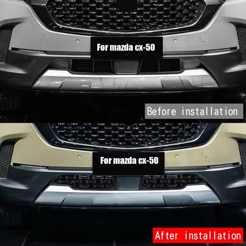 For Mazda CX50 cx-50  2024 ABS black middle mesh Front Bumper Grille Grill Decoration Panel Cover Trim external Accessories