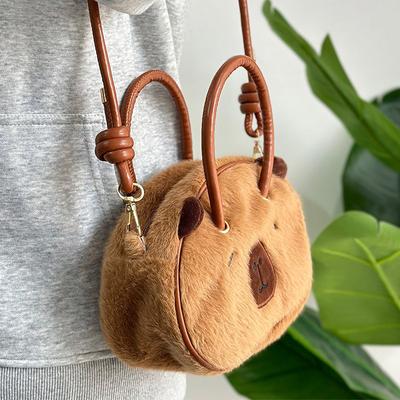 Kapibara El Çantası Sevimli Kapibara Peluş Bebek Askılı Çanta Üniversite Öğrencisi Giyimi Omuz Çantası