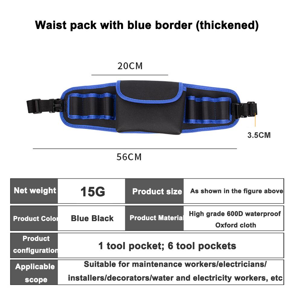 Wasserdichtes Oxford-Gewebe Multifunktionale Werkzeugtasche zum Umhängen an der Taille Elektriker Schreiner Tasche