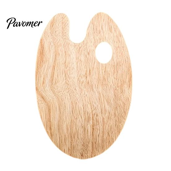 Large Color Mixing Board Wooden Paint Palette, Square Oval Shaped Artist Painting Tray with Easy To Clean Palette Thumb Hole for Acrylic Watercolor