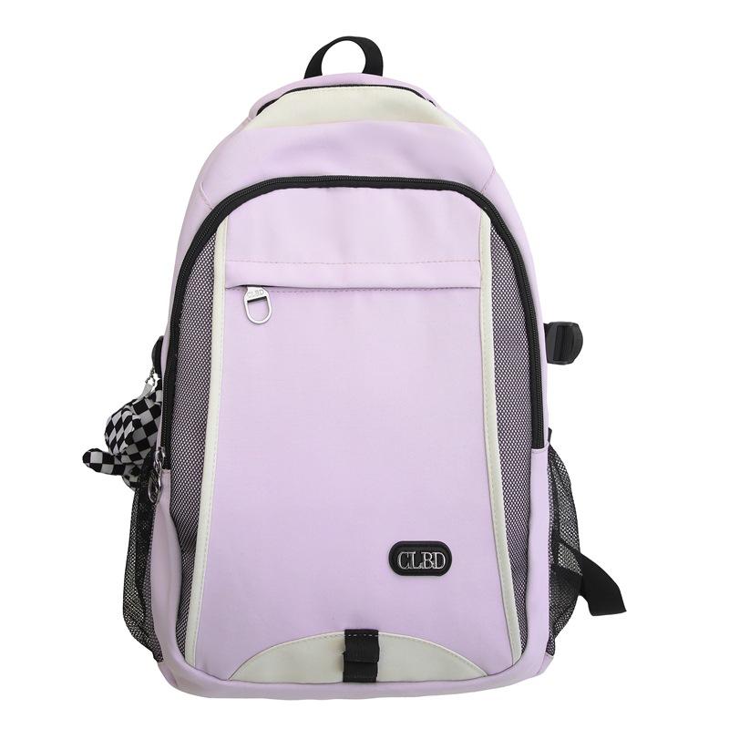 

School Bag Girls Large Capacity High School Students Junior High School Students College Students Backpack Value Travel Backpack Backpack single package фиолетовый