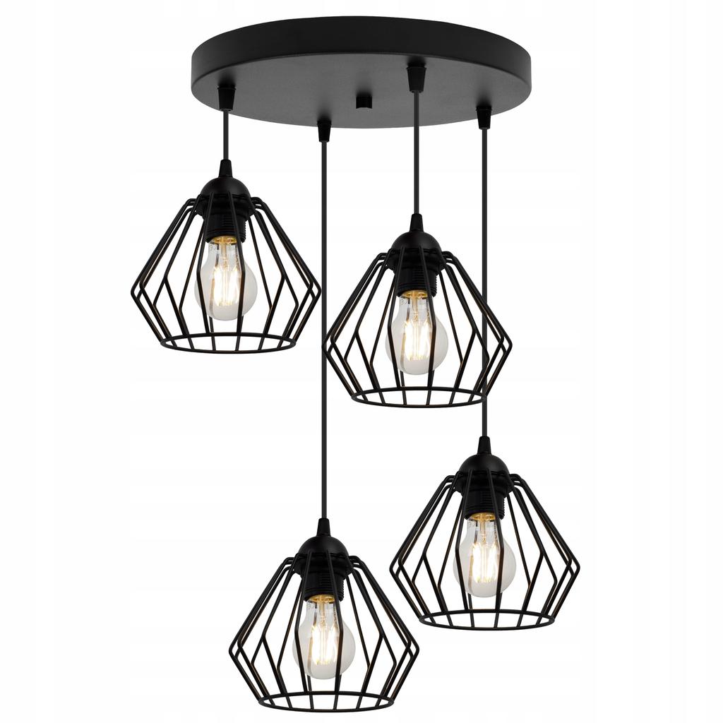 BLACK WIRE HANGING LAMP LOFT LED CHANDELIER