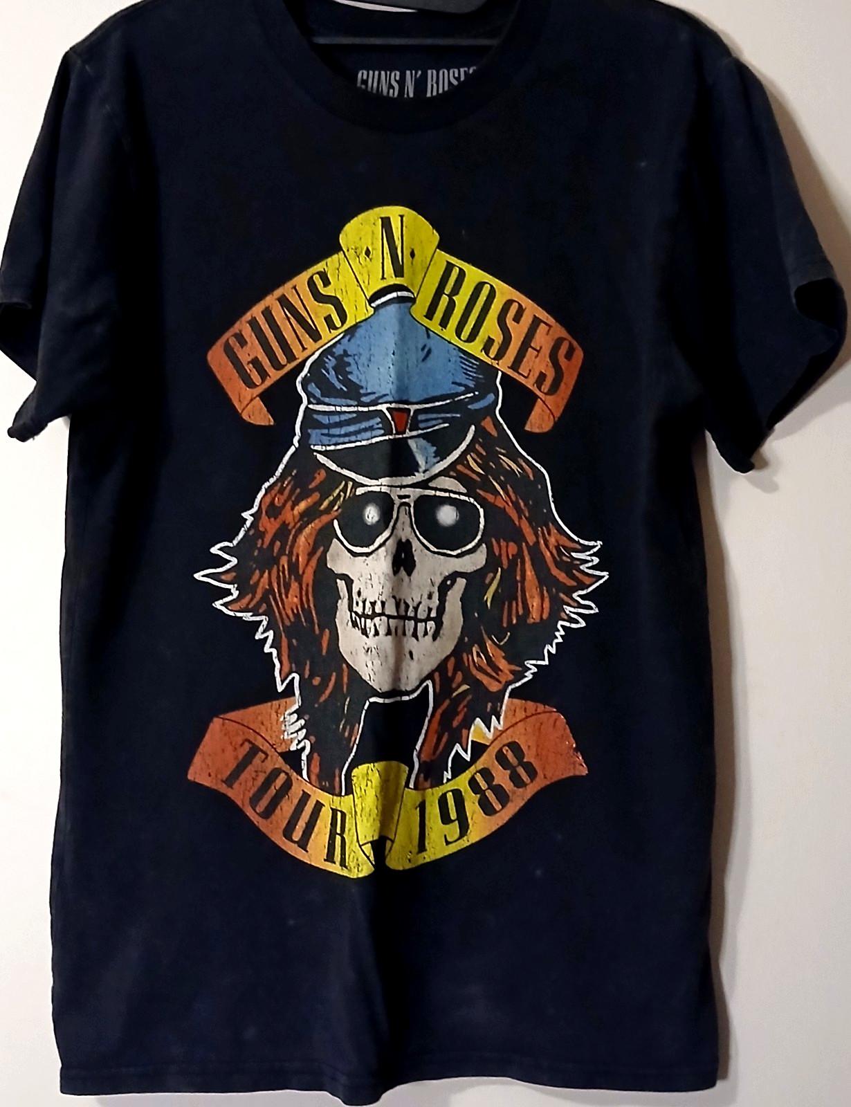 Guns N Roses Tour 1988 Graphic T Mens Small Black Skull Band Rock Tee Unisex T-Shirt XXL