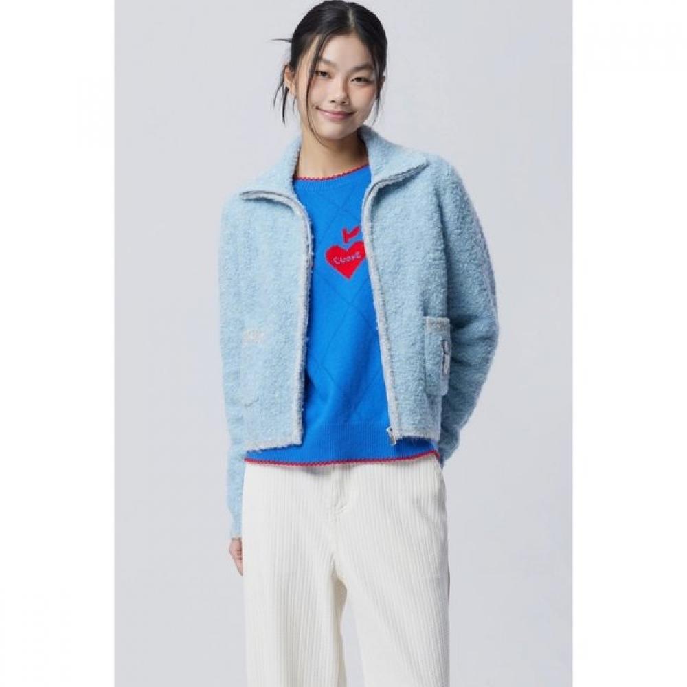 

Benetton PUppy Pocket Boucle Zip Up Cardigan Bakce1611 BL (blue)/OS