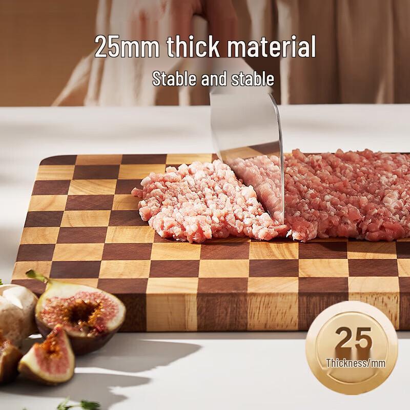 SUPOR Large Antibacterial Checkerboard Wood Cutting Board