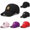 R Embroidery Letter Baseball Hat Outdoor Sun Protection Breathable Cap Peaked