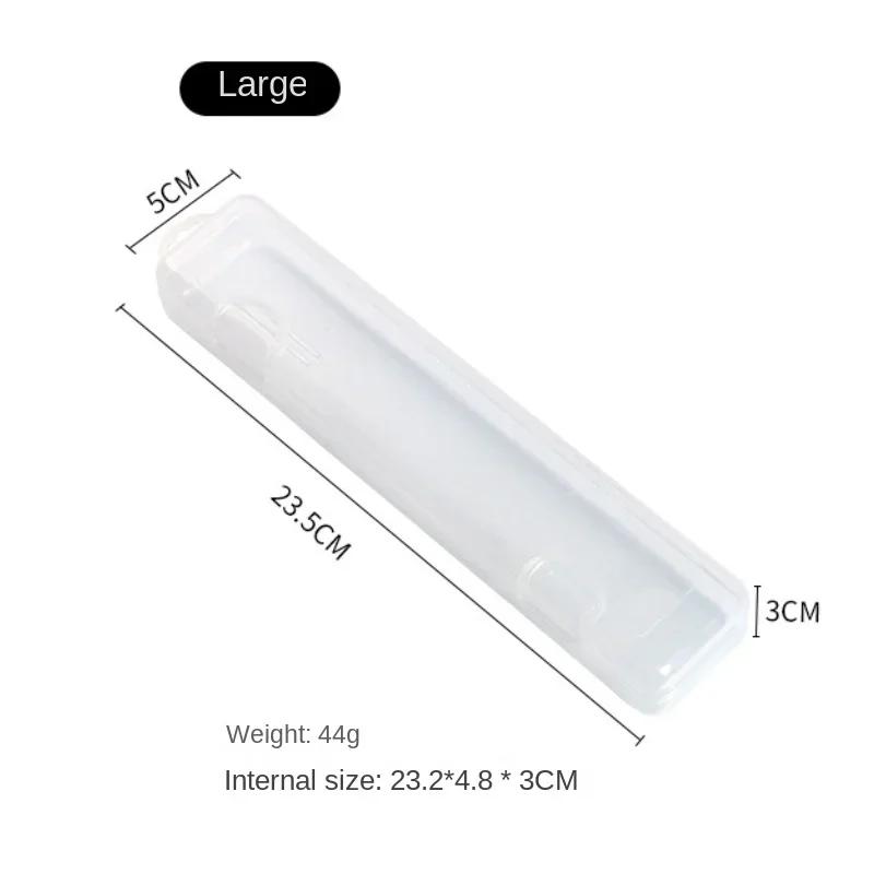 1PC Portable Makeup Brush Organizer Eyebrow Pencil Tableware Chopsticks Transparent With Cover Storage Box Kitchen Accessories