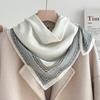 Simple black and white striped 71 square scarf silk scarf female Korean spring and autumn neck protection small scarf headscarf scarf for mother shawl