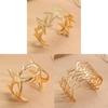 Style Metal Flower Open Bracelet With Starfish Charm For Women Summer