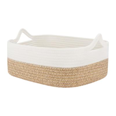 Cotton Rope Basket Decorative Woven Storage for Cosmetics