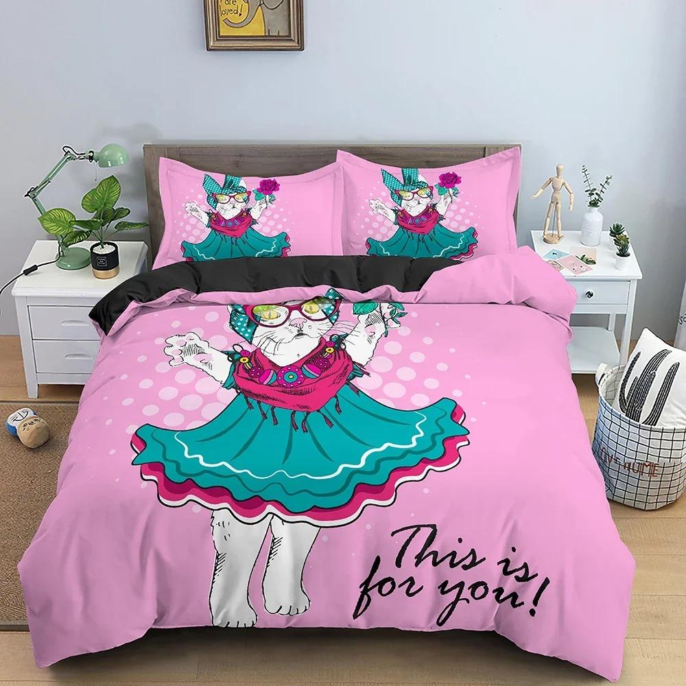 

3D Cartoon Animal Pattern Bedding Set Soft Luxury Duvet Cover Set Girds Bedroom Single Twin Double King Queen Bedclothes Tool 70x133cm 2pcs