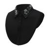White Fake Collar Neckwear Tie Sweater Blouse Decoration for Womens Fashionable and Elegant Half Shirt Detachable Collar